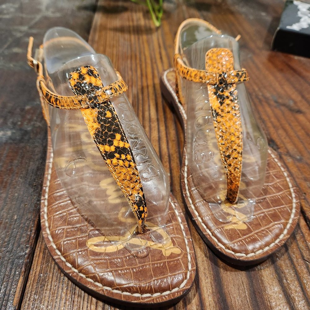 Sam Edelman Gigi Snake Print Sandals Flat 6.5